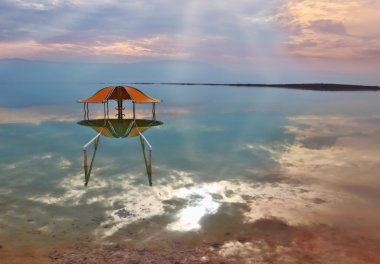 Improbable optical effects on the Dead Sea clipart
