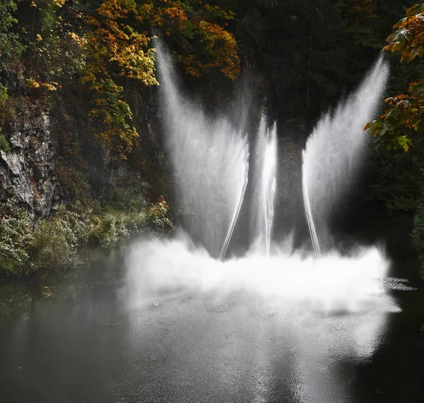 Magnificent dance fountain in Butchard-garden — Stock Photo, Image