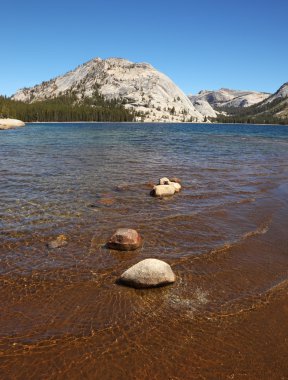 sığ göl ormanları ile çevrili,