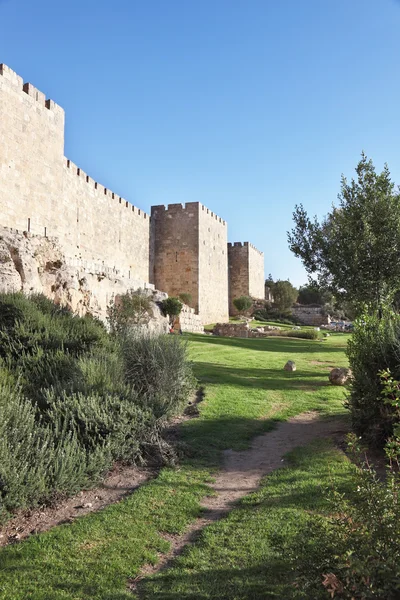 Jerusalén iluminado rayos suaves puesta del sol — Foto de Stock