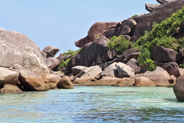 Bizarre smooth coastal rocks