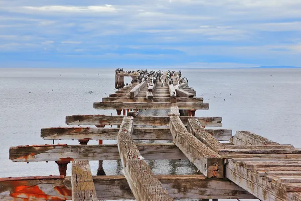 Cuscinetti cordati e pavimenti in legno crollati — Foto Stock