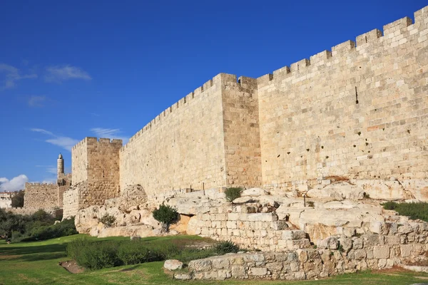 Muro defensivo de Jerusalém — Fotografia de Stock