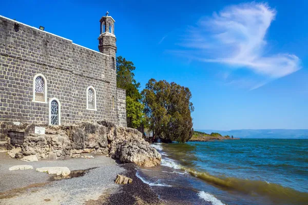 Caminho Dos Peregrinos Cristãos Lugares Cristãos Israel Igreja Margem Mar — Fotografia de Stock