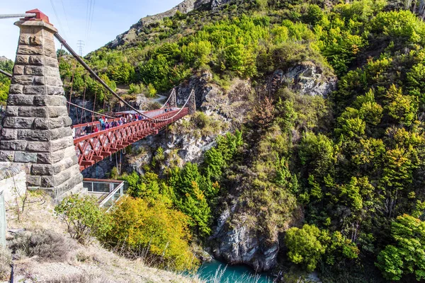 Río Puente Kawarau Entre Queenstown Ciudad Cromwell Primer Paseo Bungee —  Fotos de Stock