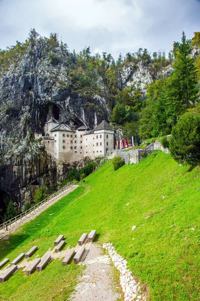 ポストホナ洞窟 スロベニアの魔法の場所 公園内の古い中世の城 石灰岩の高原 観光客によって国内で最も有名で訪問された場所 — ストック写真