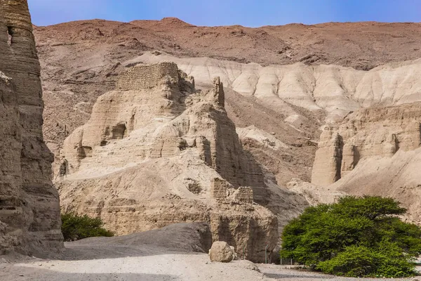 Picturesque Canyon Mountains Judean Desert Coast Dead Sea Dirt Wide — Stock Photo, Image