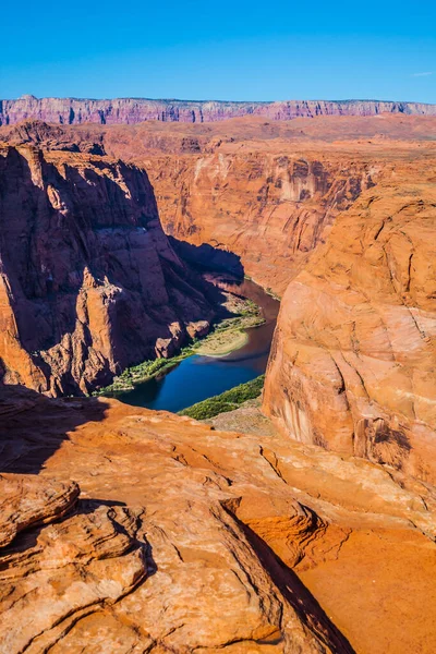 Djupa Kanjonen Röd Sandsten Usa Arizona Glen Canyon Friluftsområde Horseshoe — Stockfoto