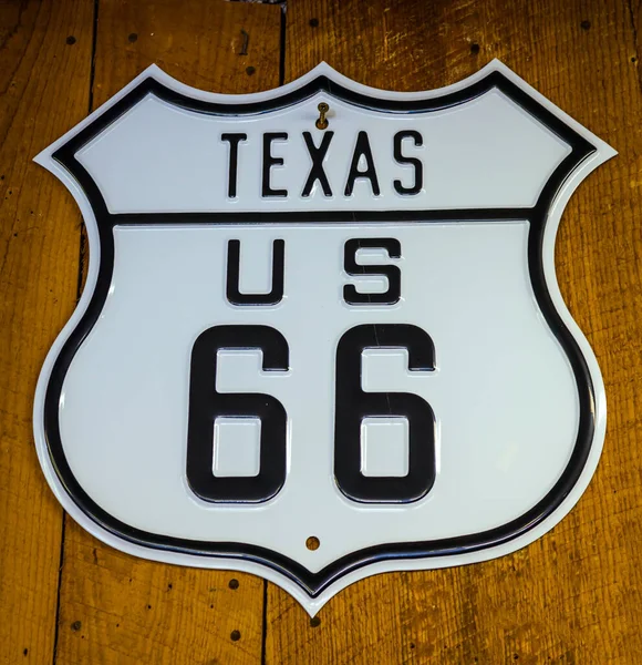 Dopravní Značka Texas Us66 Historické Nadnárodní Silnice66 Skvělý Výlet Autem — Stock fotografie