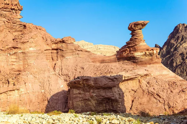 Formações Paisagem Multicoloridas Formas Bizarras Arenito Nas Montanhas Eilat Mountains — Fotografia de Stock