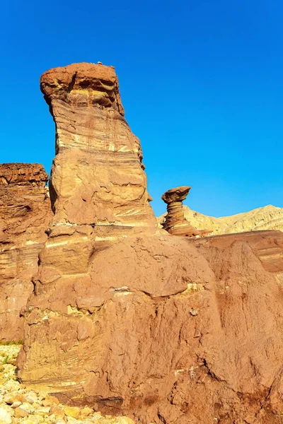 Eilat Bunte Landschaften Israel Bizarre Formen Verwitterten Sandsteins Den Bergen — Stockfoto