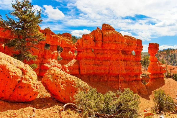 Red Brown Canyons Outliers Composed Soft Sedimentary Rocks Scenic Spots — Stock Photo, Image