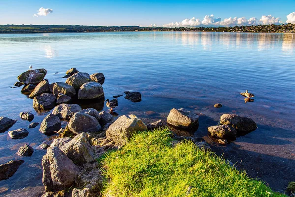 Taupo Jest Największym Jeziorem Nowej Zelandii Wyspie Północnej Najpopularniejsze Miejsca — Zdjęcie stockowe