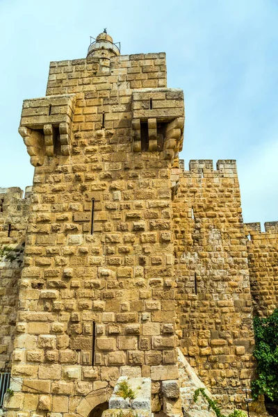Kręci Się Głowie Chodzenie Murach Jerozolimy Wieczne Jeruzalem Przejście Przez — Zdjęcie stockowe