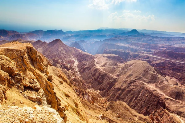 Schilderachtige Veelkleurige Landschapsformaties Eilat Bergen Israël Warme Winter Aan Rode — Stockfoto