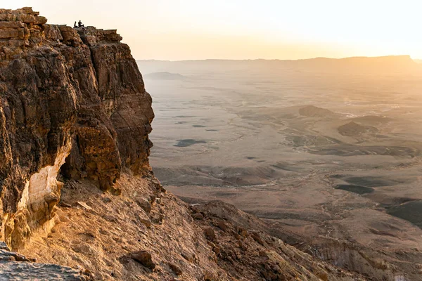 Magical Sunset Crater Ramon Makhtesh Ramon Erosion Crater Negev Desert — Fotografia de Stock