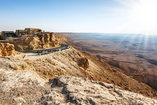 Morning Starfall Mitspe Ramon City Desert Ramon Crater Makhtesh Ramon — Stockfoto