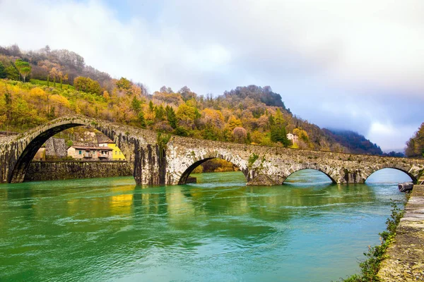 Italy Province Lucca Region Tuscany Bridge Mary Magdalene Borgo Mozzano — Stockfoto
