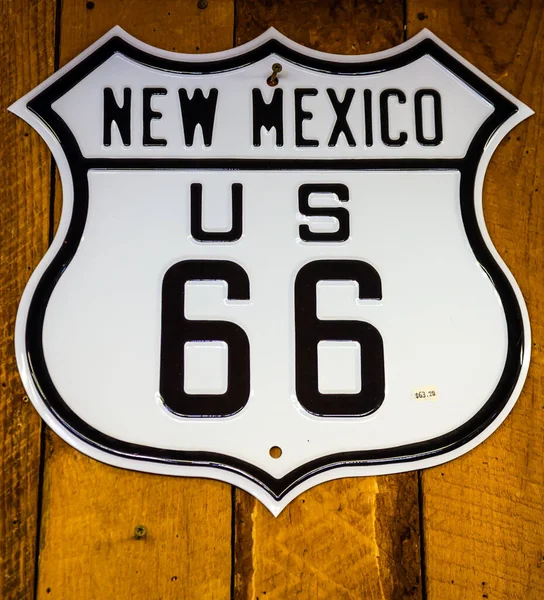 Road Sign New Mexico Historic Transnational Road Great Car Trip — Stock Photo, Image