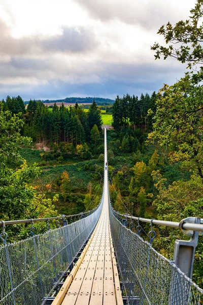 Magnífico Geyerlei Mais Longa Ponte Cabo Suspenso Alemanha Região Mais — Fotografia de Stock