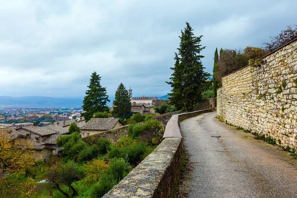 City Gubbio Located Umbrian Mountains Antique City Rich History Grandiose — Stock Photo, Image