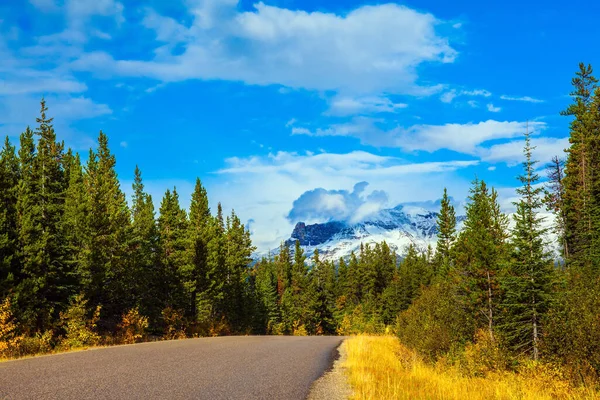 Die Rocky Mountains Kanada Altweibersommer Jasper Park Herrliche Autobahn Inmitten — Stockfoto