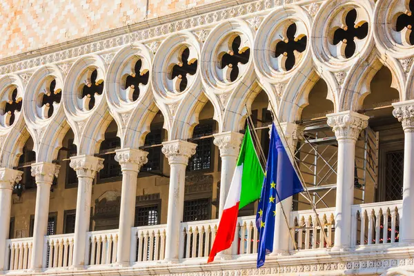 Doge Palace Grande Monumento Arquitetura Gótica Italiana Elementos Decoração Fachada — Fotografia de Stock