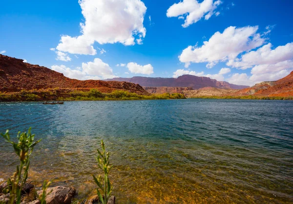 Magnificent Colorado River Wide River Banks Red Sandstone Lee Ferry Royalty Free Stock Images