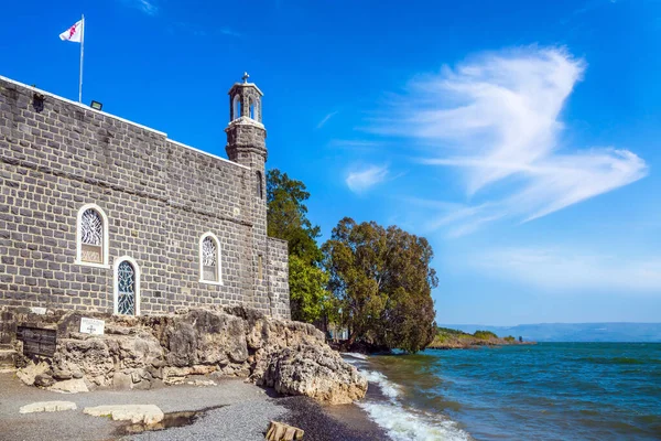 Lugares Cristianos Israel Camino Los Peregrinos Cristianos Iglesia Orilla Del — Foto de Stock