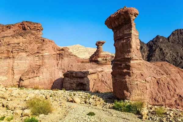 Flerfärgade Landskapsformationer Bizarra Former Väderbiten Sandsten Bergen Klipporna Består Sandstenar — Stockfoto