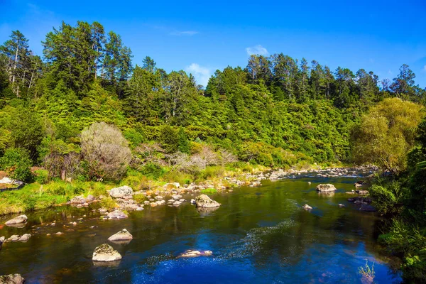 Karangahake Gorge Viaje Nueva Zelanda Isla Norte Río Fluye Entre —  Fotos de Stock