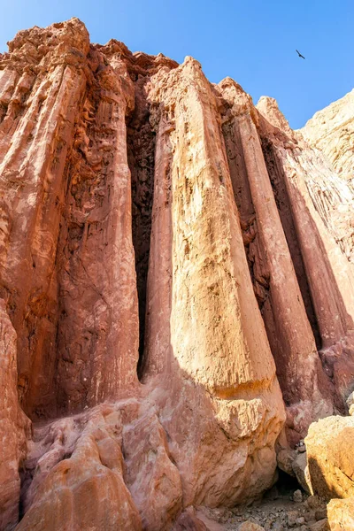 Renkli Peyzaj Oluşumları Amram Görkemli Sütunları Eilat Dağları Srail Kayalar — Stok fotoğraf