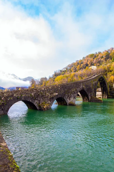 Italia Provincia Toscana Puente María Magdalena Borgo Mozzano Una Impresionante — Foto de Stock