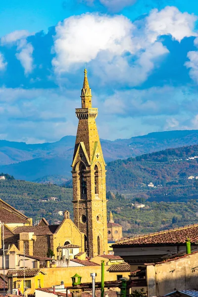 Florencia Magnífico Campanario Rectangular Italia Magnífica Arquitectura Renacentista Maravilloso Día —  Fotos de Stock