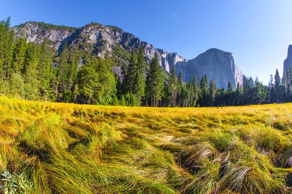 Monólito Rock Capitan Yosemite Park Está Localizado Nas Encostas Sierra — Fotografia de Stock