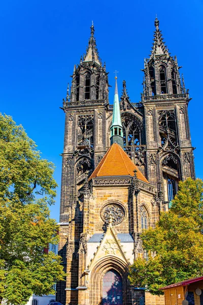 Herfst Reis Naar Duitsland Meissen Meissen Kathedraal Met Zijn Prachtige — Stockfoto