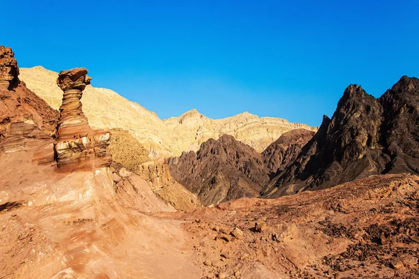 Eilat Mountains Formações Paisagem Multicoloridas Formas Bizarras Arenito Nas Montanhas — Fotografia de Stock