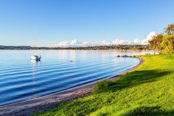 Het Grootste Taupo Meer Van Nieuw Zeeland Het Prachtige Meer — Stockfoto