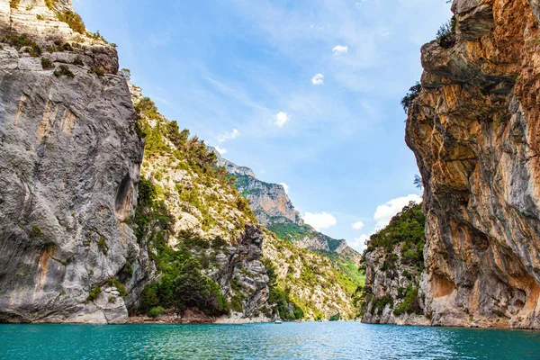 Most Beautiful Picturesque Canyon Europe Verdon Steep Walls Gorge Overgrown — Stock Photo, Image