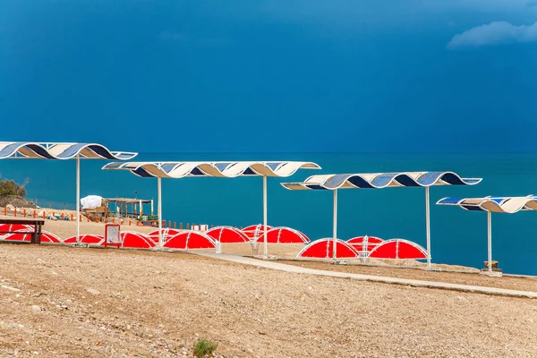 Döda Havet Sluten Saltsjö Israeliska Kusten Den Magnifika Exotiska Semesterorten — Stockfoto