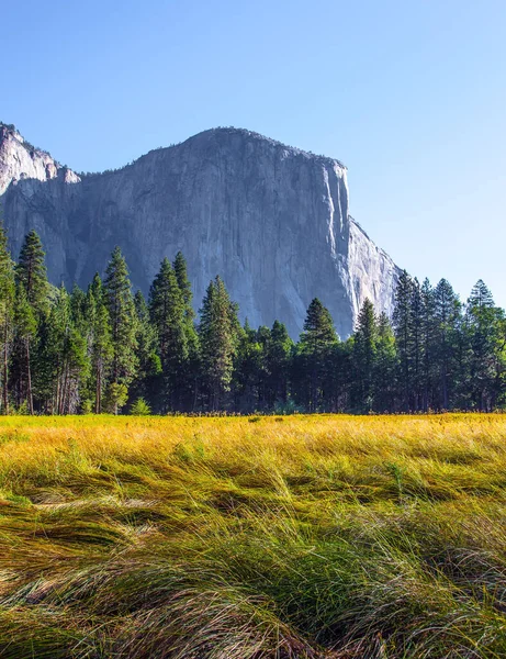 Yosemite Valley Der Felsenmonolith Capitan Der Yosemite Park Liegt Den — Stockfoto