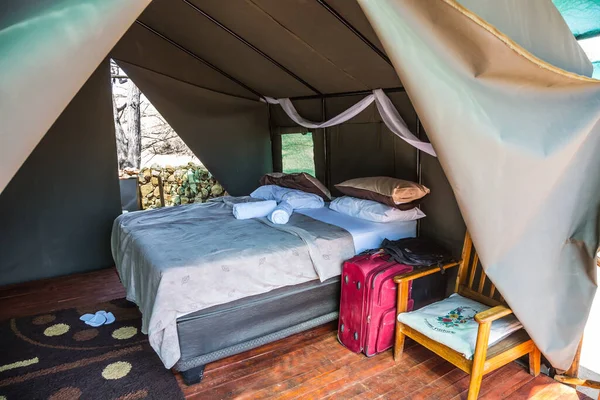 Hotel Para Turistas Una Carpa Cerca Montaña Spitzkoppe Vacaciones Namibia —  Fotos de Stock