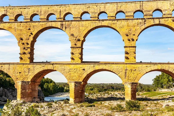 Pont Gard Acueducto Romano Más Alto Interesante Viaje Francia Pintoresco —  Fotos de Stock