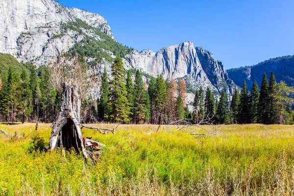 Yosemite Park Ligger Sluttningarna Sierra Nevada Yosemite Valley Stenmonoliten Capitan — Stockfoto