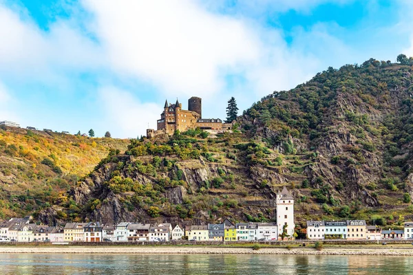 Die Prachtvolle Ruine Der Burg Katz Schöne Bewaldete Hänge Der — Stockfoto