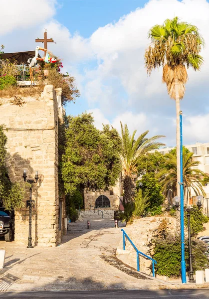 Yaşlı Yaffo Dünyanın Eski Şehirlerinden Biri Sıcak Bir Yaz Akşamı — Stok fotoğraf