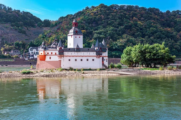 Pevnost Pfalzgrafenstein Celní Hrad Německu Který Nachází Malém Ostrově Falkenau — Stock fotografie