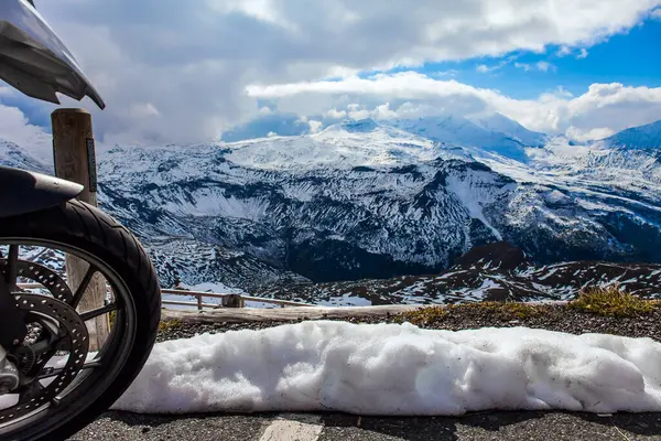 Primera Nieve Cayó Grossglockner Alpine Road Austria Carretera Está Vallada — Foto de Stock