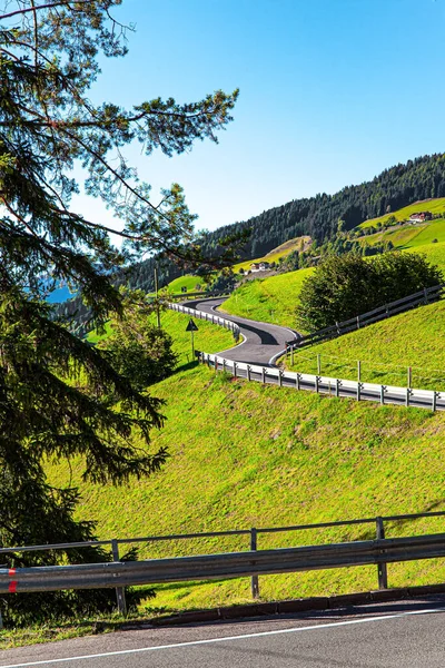 Dolomites Magnificent Pada Hari Musim Gugur Cerah Eropa Val Funes — Stok Foto