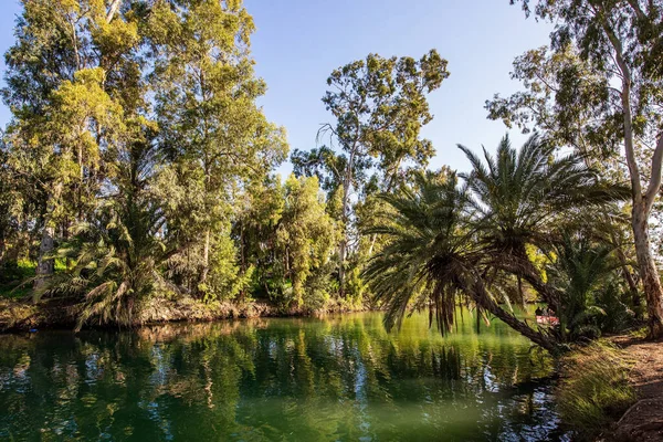 Israel Día Soleado Del Invierno Maravilloso Paseo Por Río Río — Foto de Stock